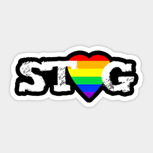 STAG Ally  Heart I love the gay community LGBTQ+ Sticker